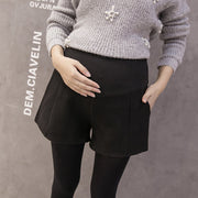 Pantalones cortos para mujeres embarazadas, mamá marea, pantalones de lana para levantar el estómago