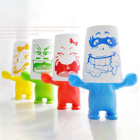 Cartoon Bathroom Storage Plastic Toothbrush Single Rack Toothbrush Holder Wash Gargle Cup