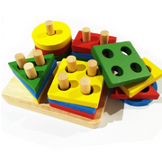 Baby Game Toys Wooden Puzzle Educational Toy Geometric shapes Game Toys Stick Baby Kid Children Intelligence Puzzle for Kid