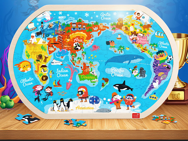 Holzpuzzle Welt Kinderspielzeug Geschenk Baby Lernspielzeug