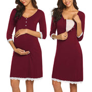 Schwangere Frauen stillen Kleid mit Fünf-Punkt-Ärmeln