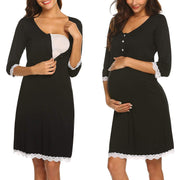 Pregnant Women Breastfeeding Five-point Sleeve Dress