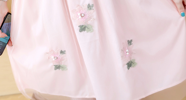 Summer Korean Fashion Mid-Length Short-Sleeved Fake Two-Piece Breastfeeding Plus Size Dress