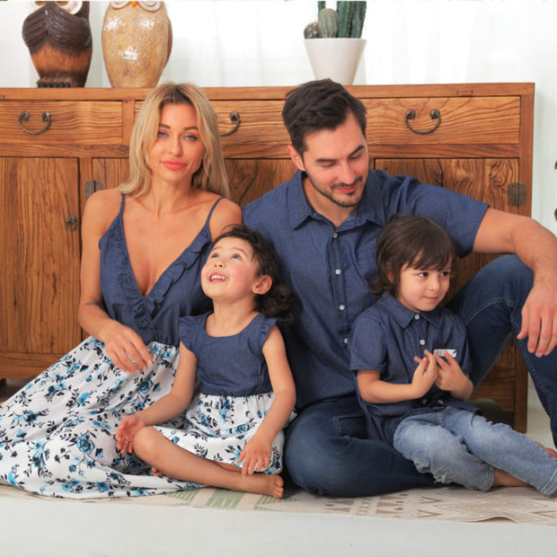 Family Matching Denim Sling Skirt