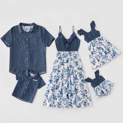 Family Matching Denim Sling Skirt