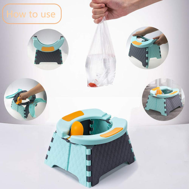 Baby Potty Training Seat Kids Toddler Outdoor Portable Folding Toilet Urinal Pot