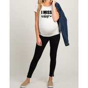 Camisetas de mujer, camisetas ajustadas de maternidad con letras divertidas, cuello redondo, embarazo, mujeres