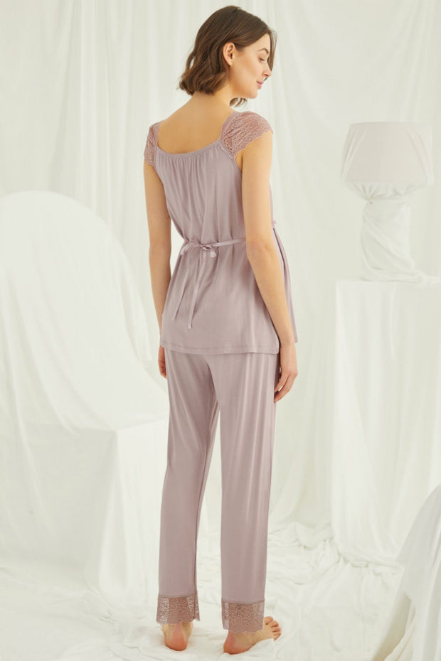 Shopymommy 18440 Lace Maternity & Nursing Pajamas