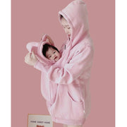 Kangaroo Mother Baby One-piece Coat Plush Nursing Sweater Coat