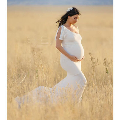Single Neck Short Sleeve Photography Maternity Skirt