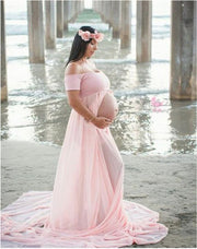 Vestido de maternidad elegante Vestido de fotografía con abertura frontal