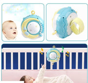 Sonajeros para cuna de bebé, soporte de juguete móvil giratorio, campana para cama, caja Musical de proyección, juguetes para recién nacidos