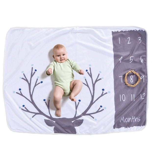 Baby monthly milestone anniversary blanket Baby photo photography props photo growth commemorative blanket