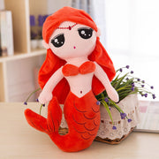 Color: Red, Size: 40cm - Mermaid Princess Plush Toy Doll