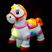 Elektrisches Cartoon-Pferd-Spielzeug, tanzend, Baby lernt krabbeln, Lernspielzeug mit Musik, Licht, Kleinkind-Baby-Lernspielzeug