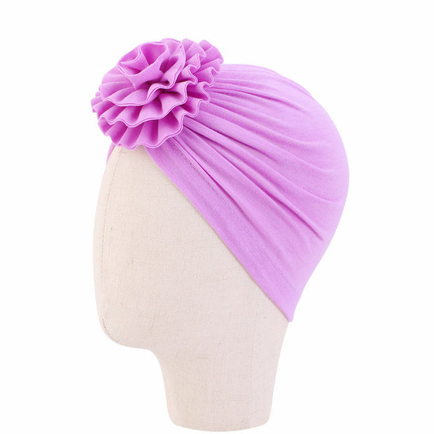 Einfarbige Fotografie-Mode-Pfanne-Blumen-Bandana-Mütze für Babys