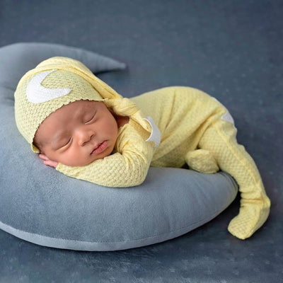 Newborn Photography Stars And Moon Decoration Knitted Jumpsuit