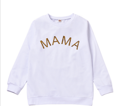 Spring Autumn Mom and Me Family Matching Sweatshirt Baby Girls Letter Print Long Sleeve Pullover Top Hoodie Clothes