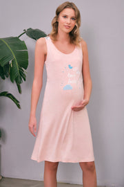 Shopymommy 5509 Baby Love Maternity & Nursing Nightgown Pink