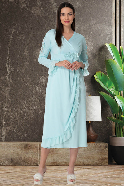 Shopymommy 5522 Guipure Double Breasted Maternity & Nursing Nightgown