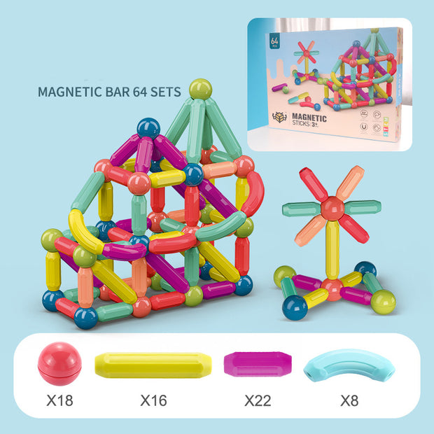 Juguetes para bebés, palo magnético, juego de bloques de construcción, juego de imanes para niños, imanes para niños, bloques de juguete magnéticos