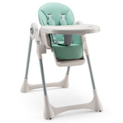 Baby Folding High Chair Dining Chair with Adjustable Height and Footrest-Gray