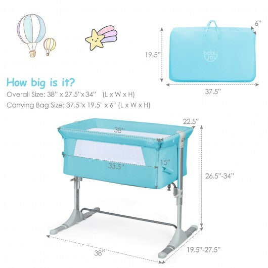 Travel Portable Baby Bed Side Sleeper  Bassinet Crib with Carrying Bag-Green - Color: Green