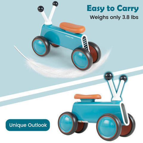 4 Wheels Baby Balance Bike without Pedal-Blue