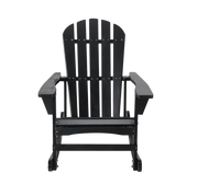 Adirondack Rocking Chair Solid Wood Chairs Finish Outdoor Furniture for Patio, Backyard, Garden - Black