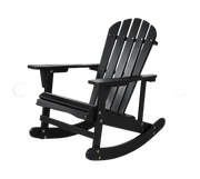 Adirondack Mecedora Sillas de Madera Maciza Acabado Muebles de Exterior para Patio, Patio Trasero, jardín - Negro