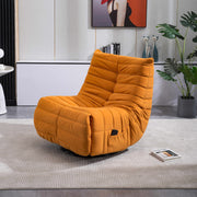 Dreh- und Schaukelstuhl aus Samt, Liegestuhl mit verstellbarer Fußstütze und Seitentasche