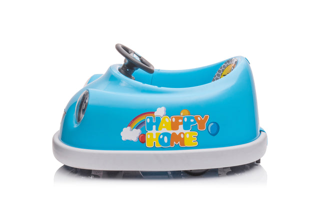 Bumper Car for Kids, Electric Car with Pushrod Dinner Plate USB BT Music Rocking Horse Mode Anti-Collision Bumper Ride on Car