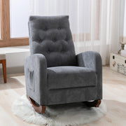 Babyzimmer-Schaukelstuhl mit hoher Rückenlehne, Kinderzimmerstuhl, bequemer Schaukelstuhl mit Stoffpolsterung, moderner Sessel mit hoher Rückenlehne