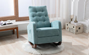 Mecedora con respaldo alto para habitación de bebé, silla de guardería, cómodo asiento acolchado de tela mecedora, sillón moderno con respaldo alto
