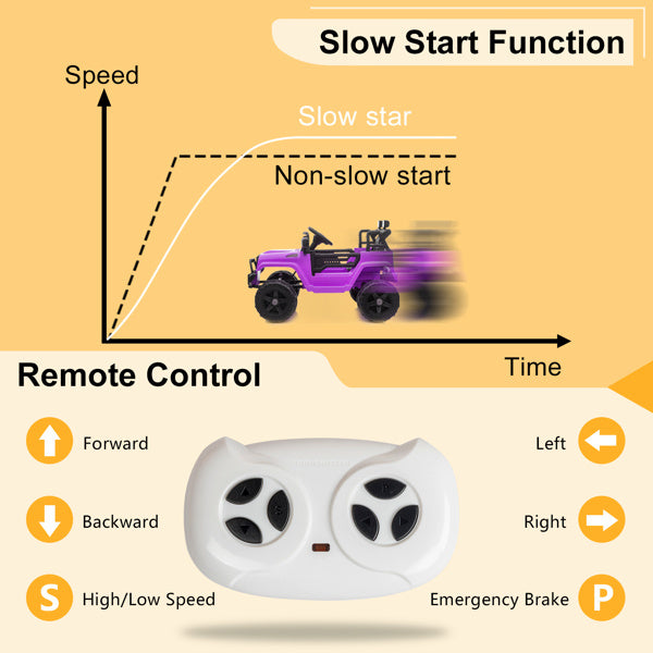 LEADZM Dual Drive 12V 4.5A.h with 2.4G Remote Control Jeep Purple