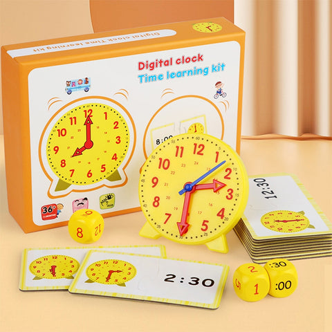 Children Clock Learning Toys Hour Minute Second Cognition Matching Puzzle Toys Preschool Teaching Aids For Kids Gifts as shown