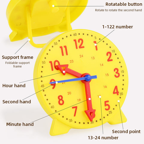 Children Clock Learning Toys Hour Minute Second Cognition Matching Puzzle Toys Preschool Teaching Aids For Kids Gifts as shown