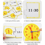 Children Clock Learning Toys Hour Minute Second Cognition Matching Puzzle Toys Preschool Teaching Aids For Kids Gifts as shown