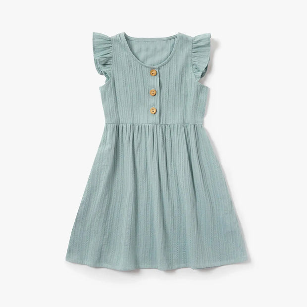 PatPat New Arrival Summer Cotton Solid Ruffle Matching Dresses