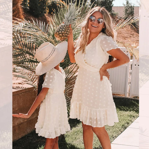 Trajes familiares a juego Moda Floral Vestido de mamá y yo Linda chica 