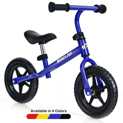 Kids No Pedal Balance Bike with Adjustable Handlebar and Seat-Blue - Color: Blue