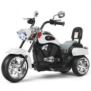 6V 3 Wheel Kids Motorcycle-White - Color: White