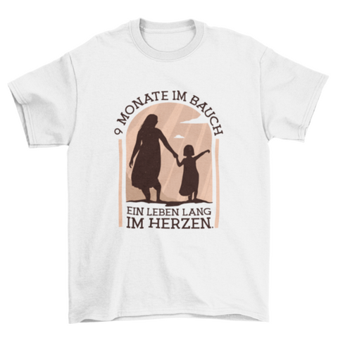 T-Shirt mit deutschem Spruch „Schwangerschaft“.
