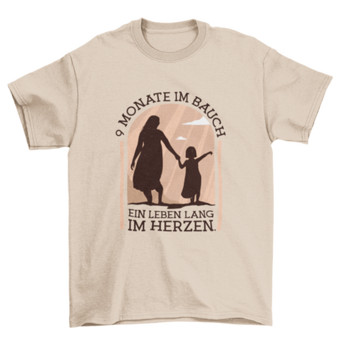 T-Shirt mit deutschem Spruch „Schwangerschaft“.