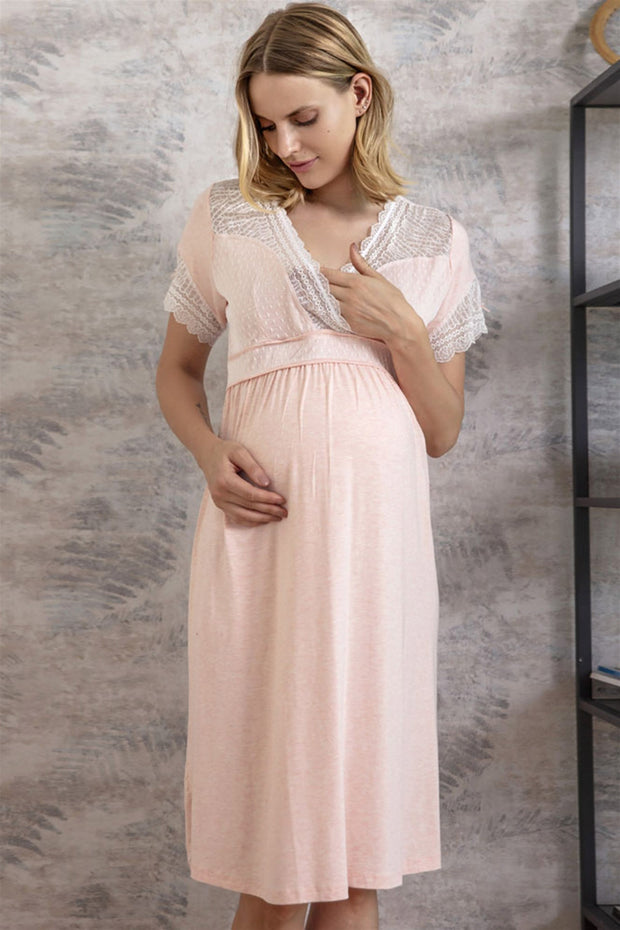 Shopymommy 5508 Chika Maternity & Nursing Nightgown With Morning Gown