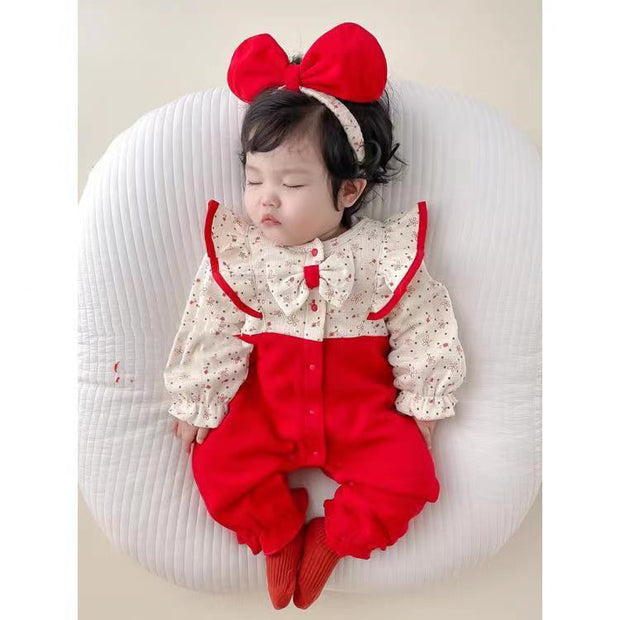 Baby Girl Super Cute Red Princess Romper