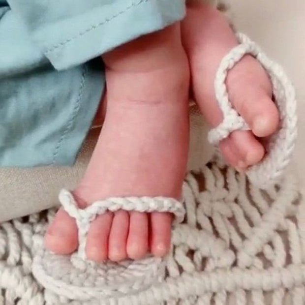 Neugeborene Fotografie Requisiten gestrickte kleine Hausschuhe