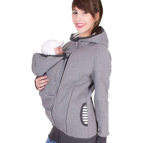 Multifunctional  Kangaroo Hooded Ladies Sweatshirt