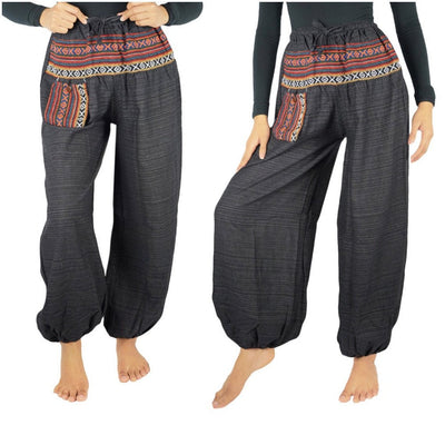Pantalones Boho Tribales de Algodón para Mujer Pantalones Hippie