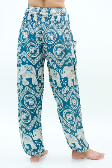 Teal ELEPHANT Pantalones Mujeres Boho Pantalones Hippie Pantalones Yoga